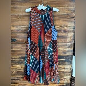 C Est 1946 Sleeveless Patchwork Midi Dress XL | Boho Abstract Print